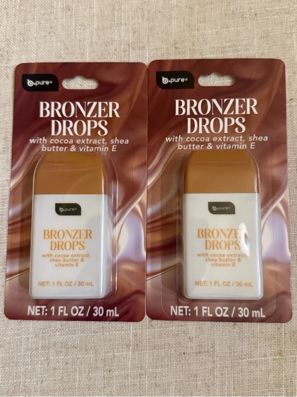 b.pure Viral Bronzer Drops 1 oz Warm Bronze with cocoa extract, vitamin E & Shea